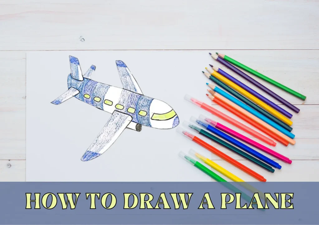Easy How to Draw an Airplane Tutorial Video and Airplane Coloring Page |  Easy drawings for kids, Airplane art, Art drawings for kids