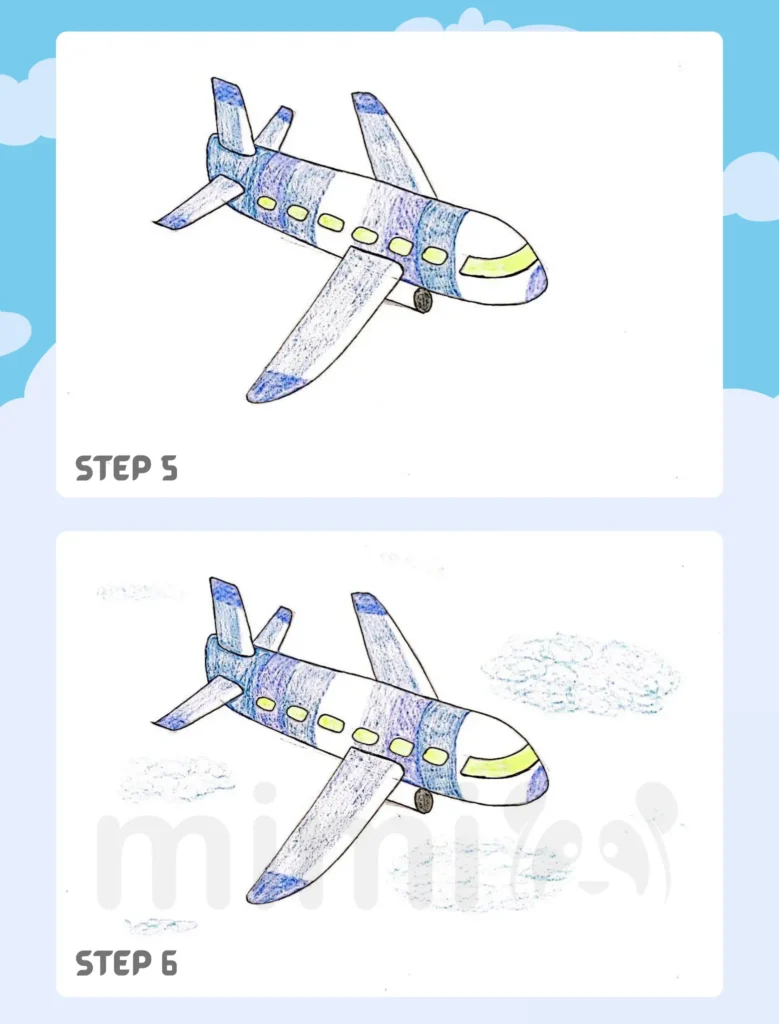 How to Draw a Plane Step 5 6