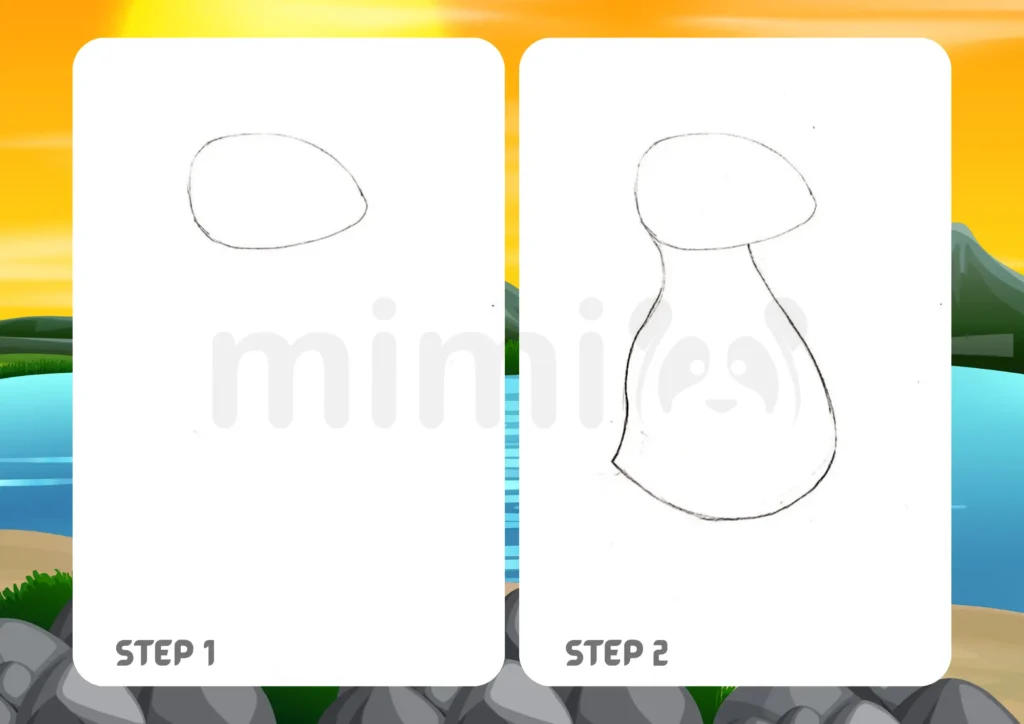 How to Draw a Puffin Step 1 2