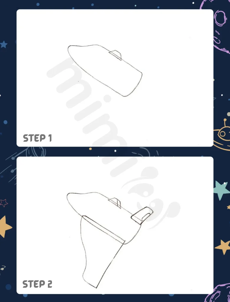 How to Draw a Rocket Ship Step 1 2