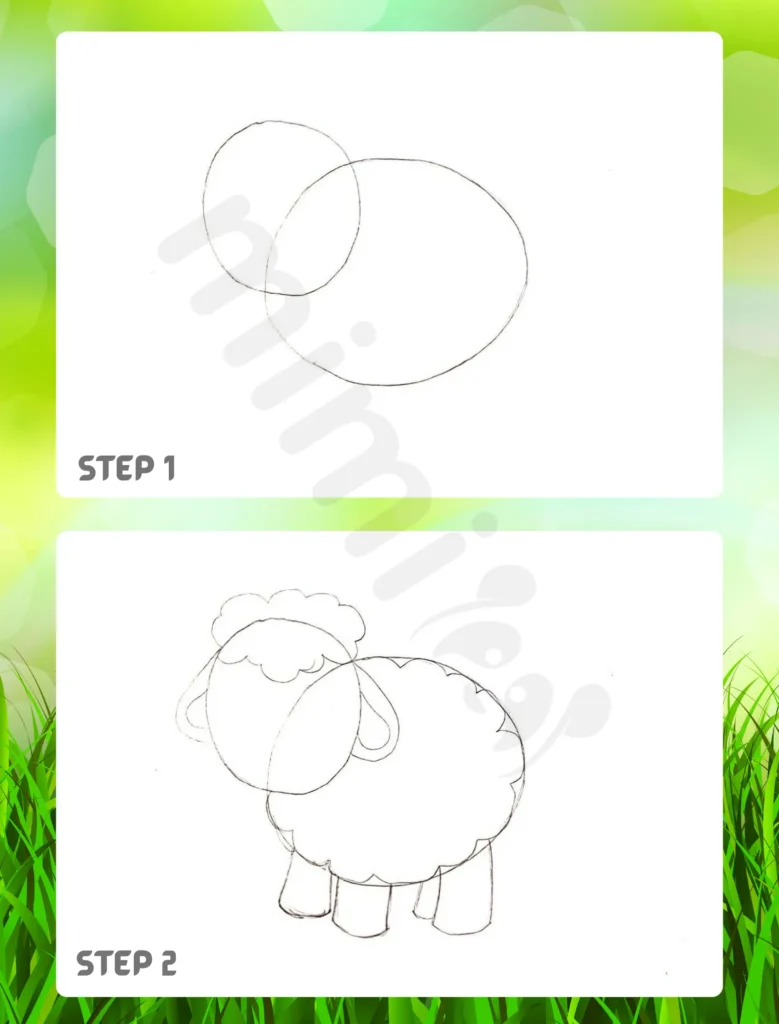 How to Draw a Sheep Step 1 2