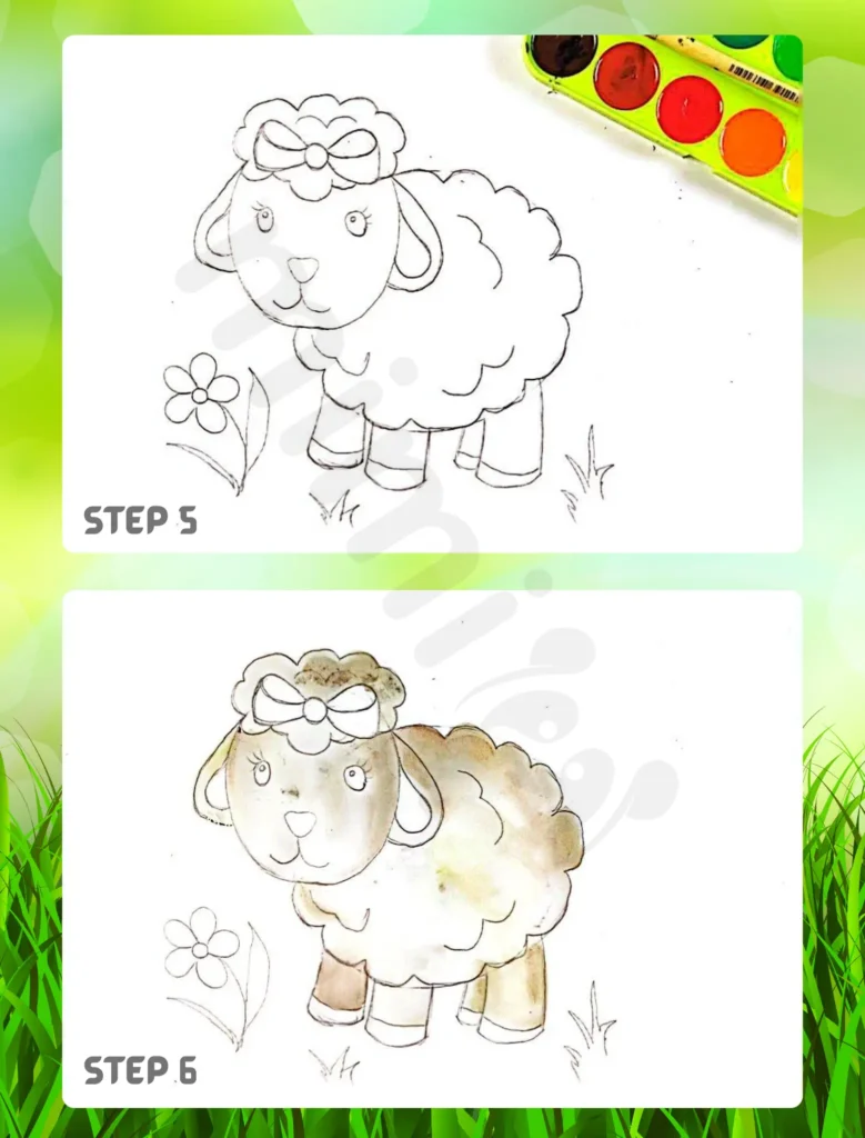 How to Draw a Sheep Step 5 6