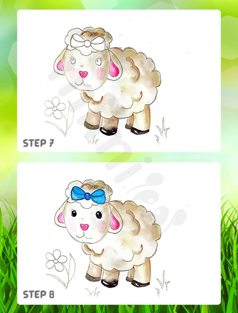 How to Draw a Sheep Step 7 8