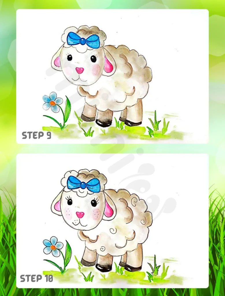 How to Draw a Sheep Step 9 10