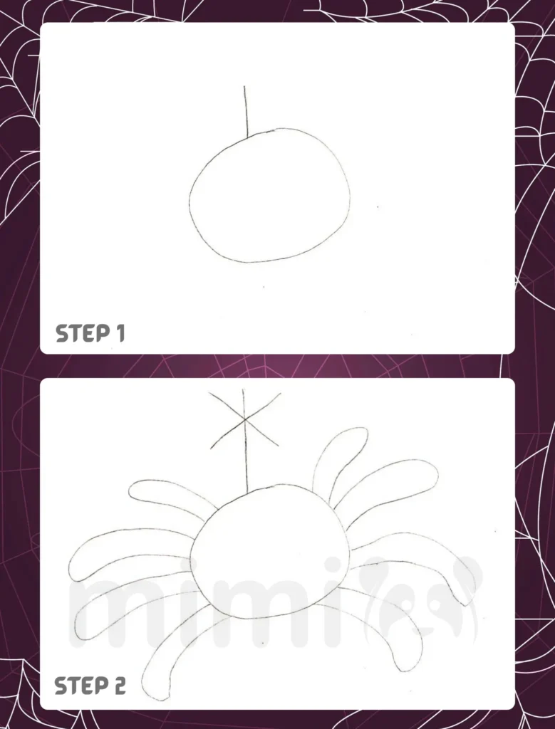 How to Draw a Spider Step 1 2