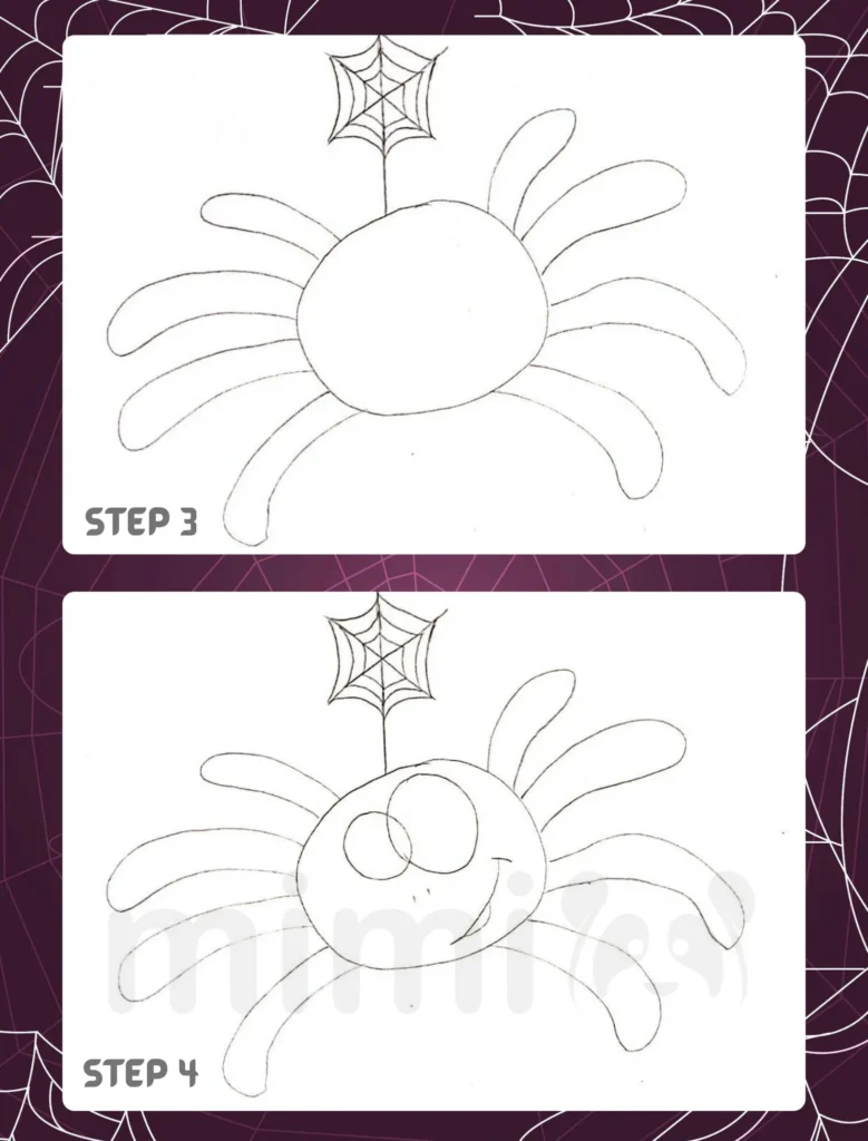How to Draw a Spider Step 3 4