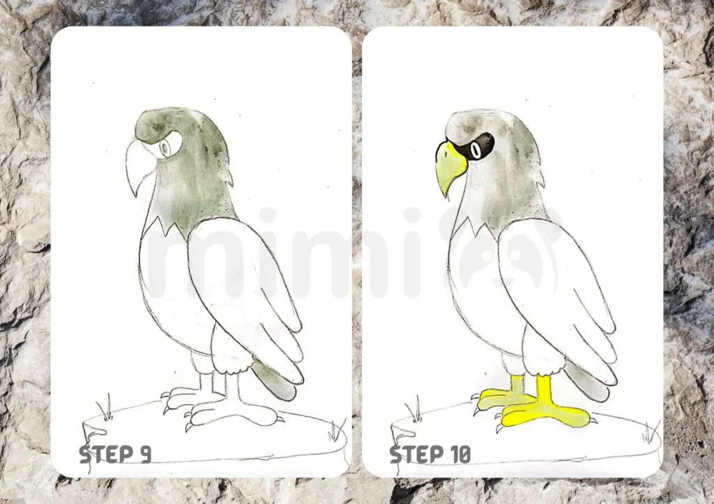 How To Draw An Eagle Step 9 10