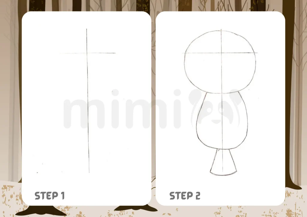 How To Draw an Owl Step 1 2