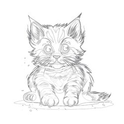 Kitten Cat - Printable Coloring page