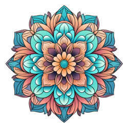 Mandala Adulte Fleur Page de Coloriage - Image d'origine