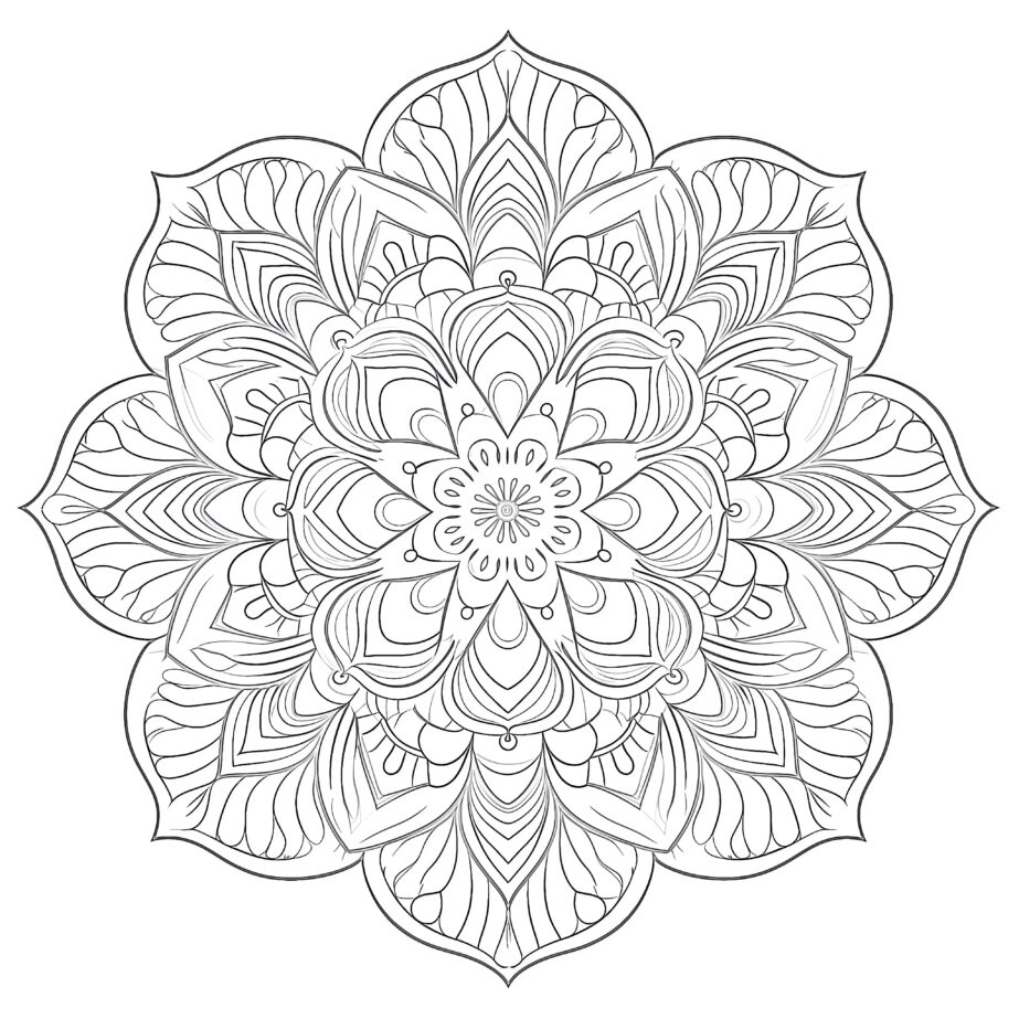 Mandala Adulte Rose Page de Coloriage