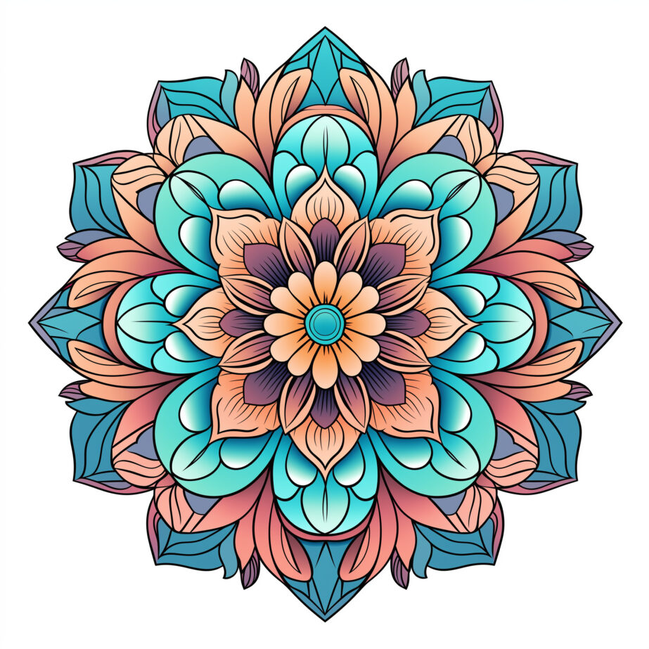 Mandala Adulto Flor Página Para Colorear 2