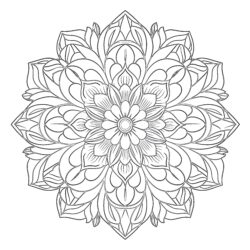 Mandala Adulto Flor Página Para Colorear - Página para colorear