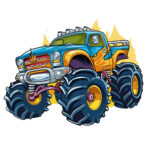 Monster Truck Coloring Page Fire Style 2