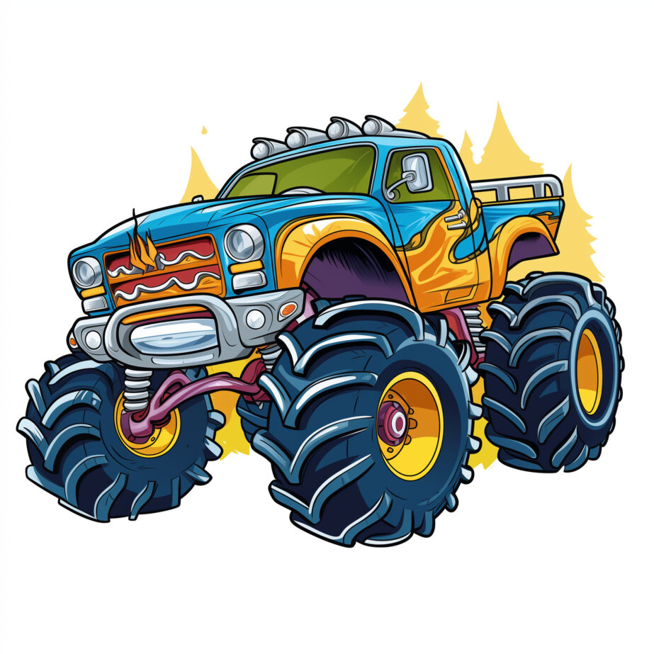 Monster Truck Coloring Page Fire Style 2Original image