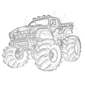 Monster Truck Coloring Page Ukraine Flag | Coloring Pages Mimi Panda