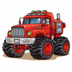 Monster Truck Coloring Page Firetruck - Origin image