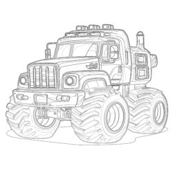 Monster Truck Coloring Page Firetruck - Printable Coloring page