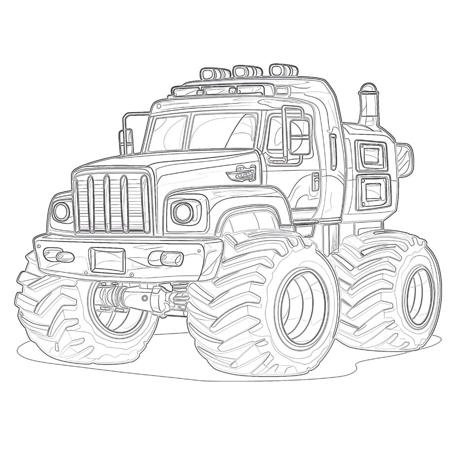 Monster Truck Coloring Page Firetruck