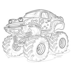 Monster Truck Coloring Page Frog Style - Printable Coloring page