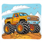 Monster Truck Coloring Page Orange Color 2