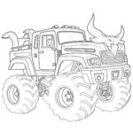 Monster Truck Coloring Page Pink Color