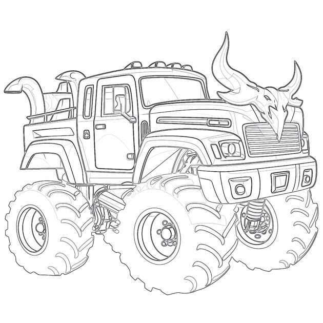 coloring page hot wheels monster truck