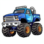 Monster Truck Coloring Page Police Car 2