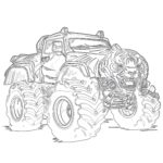 Monster Truck Coloring Page Tiger Style