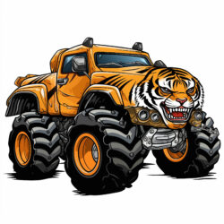 Monster Truck Coloring Page Tiger Style - Origin image