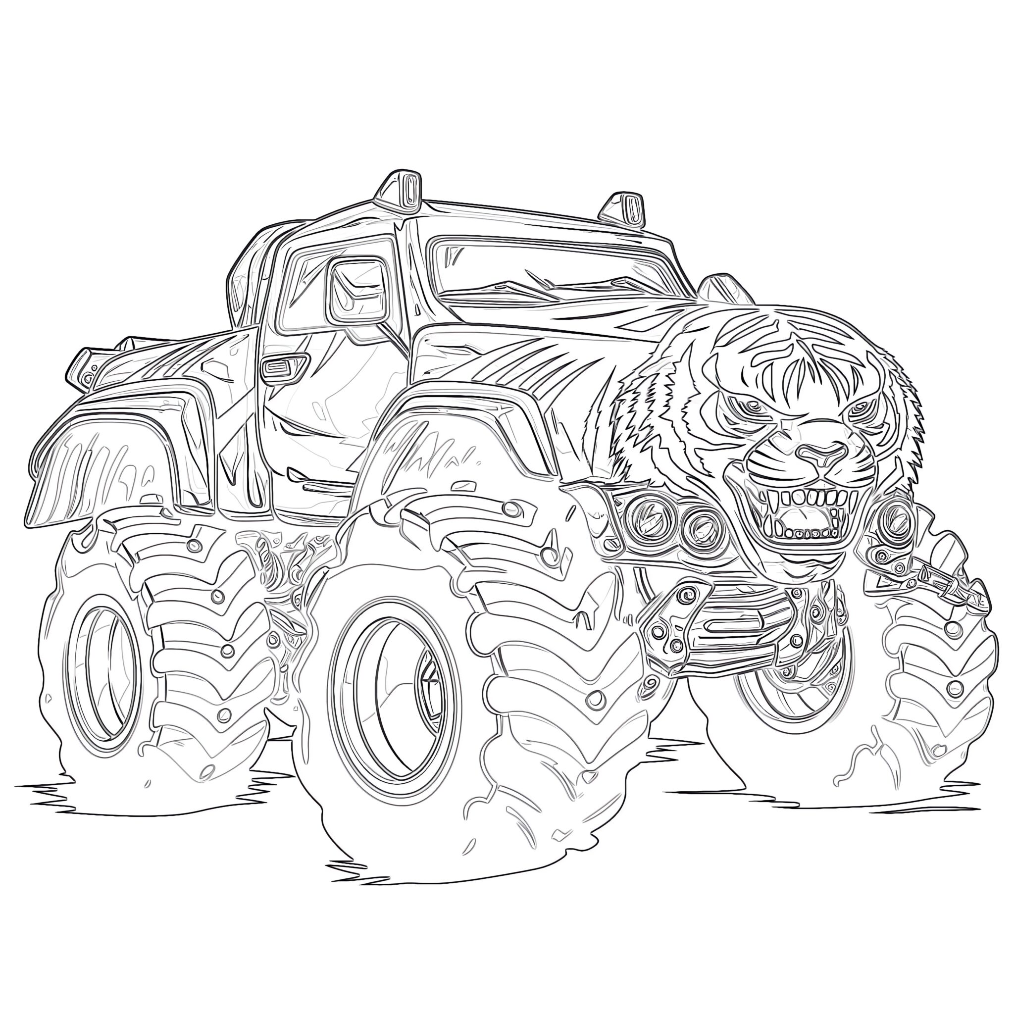 Monster Truck Coloring Pages | Coloring Pages Mimi Panda