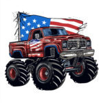 Monster Truck Coloring Page USA Flag 2