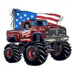Monster Truck Coloring Page USA Flag - Origin image