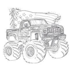 Shark Monster Truck - Printable Coloring page