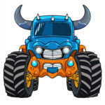 Monster Truck Coloring Page With Bull Horns 2