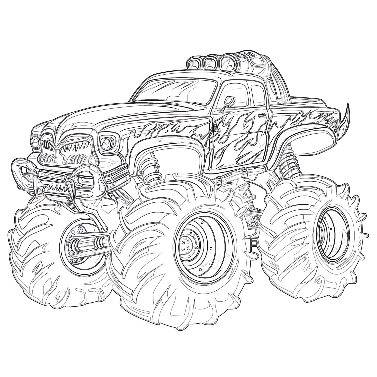 Printable Shark Monster Truck Coloring Page - Mimi Panda