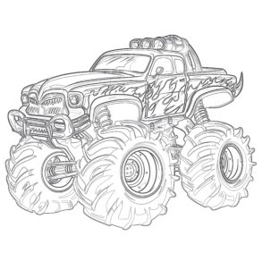 Monster Truck Coloring Page Ukraine Flag | Coloring Pages Mimi Panda