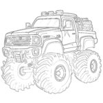 Monster Truck Coloring Page Yellow Color