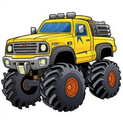 Monster Truck Coloring Page Yellow Color - Origin image