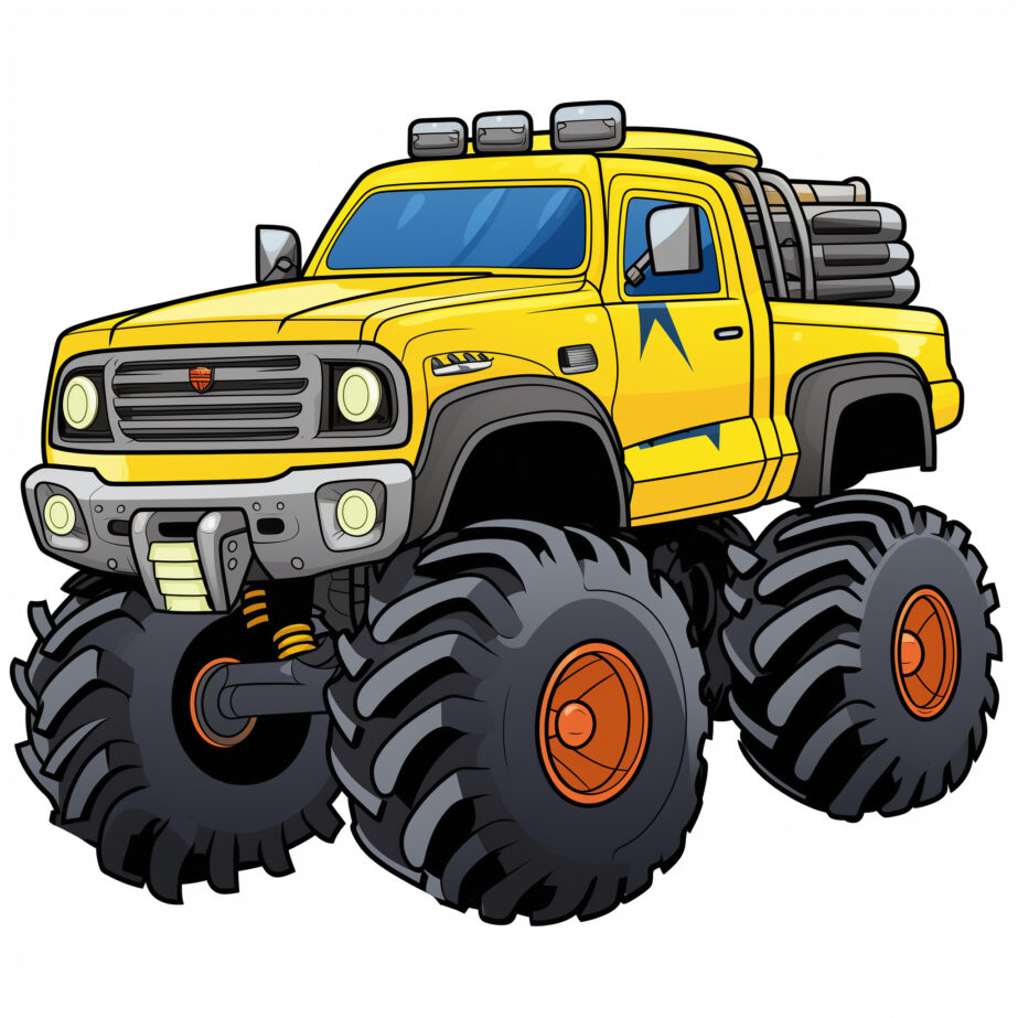 Monster Truck Coloring Page Yellow Color 2Original image