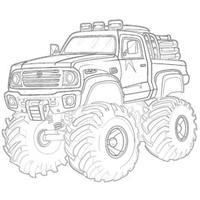 Printable Shark Monster Truck Coloring Page - Mimi Panda