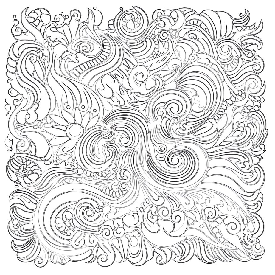 Motif Psychédélique Adulte Page de Coloriage