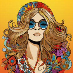 Mujer Hippie Adulta Página Para Colorear - Imagen de origen