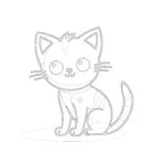 シンプルな猫の塗り絵ページ
