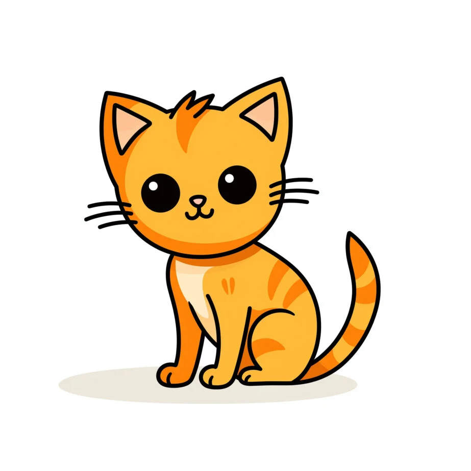 シンプルな猫の塗り絵ページ 2