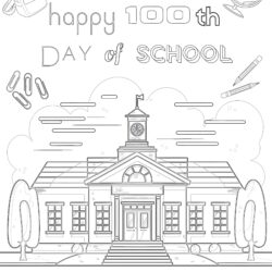 100th Day Of School Coloring Page Free - Printable Coloring page