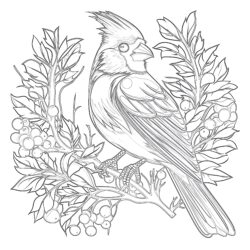Cardinal Coloring Page - Printable Coloring page