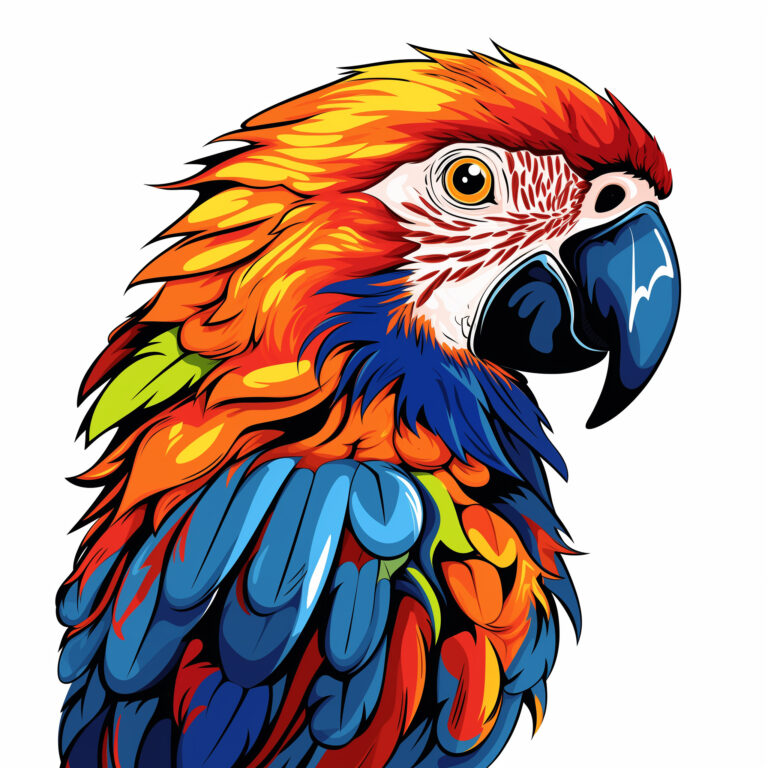 Funny Red Parrot Coloring Page | Coloring Pages Mimi Panda