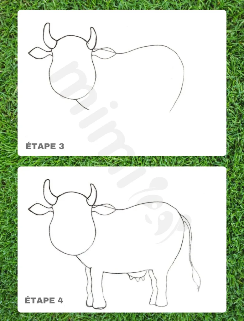 Comment Dessiner une Vache Étape 3 4