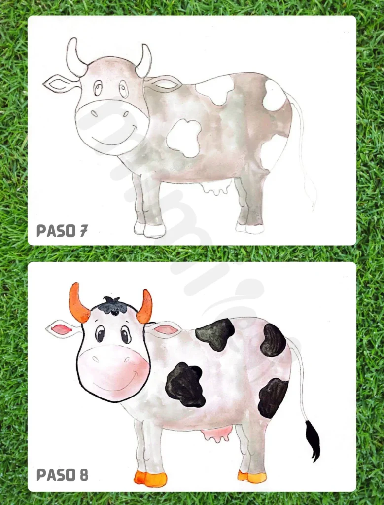 Cómo Dibujar una Vaca Paso 7 8